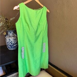 One of a Kind Vintage Green Sleeveless Dress Circa 1950's